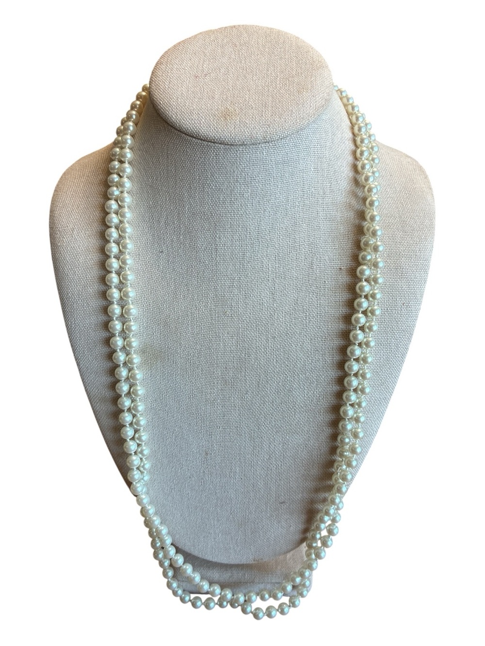 Ivory Faux Pearl Double Strand Necklace